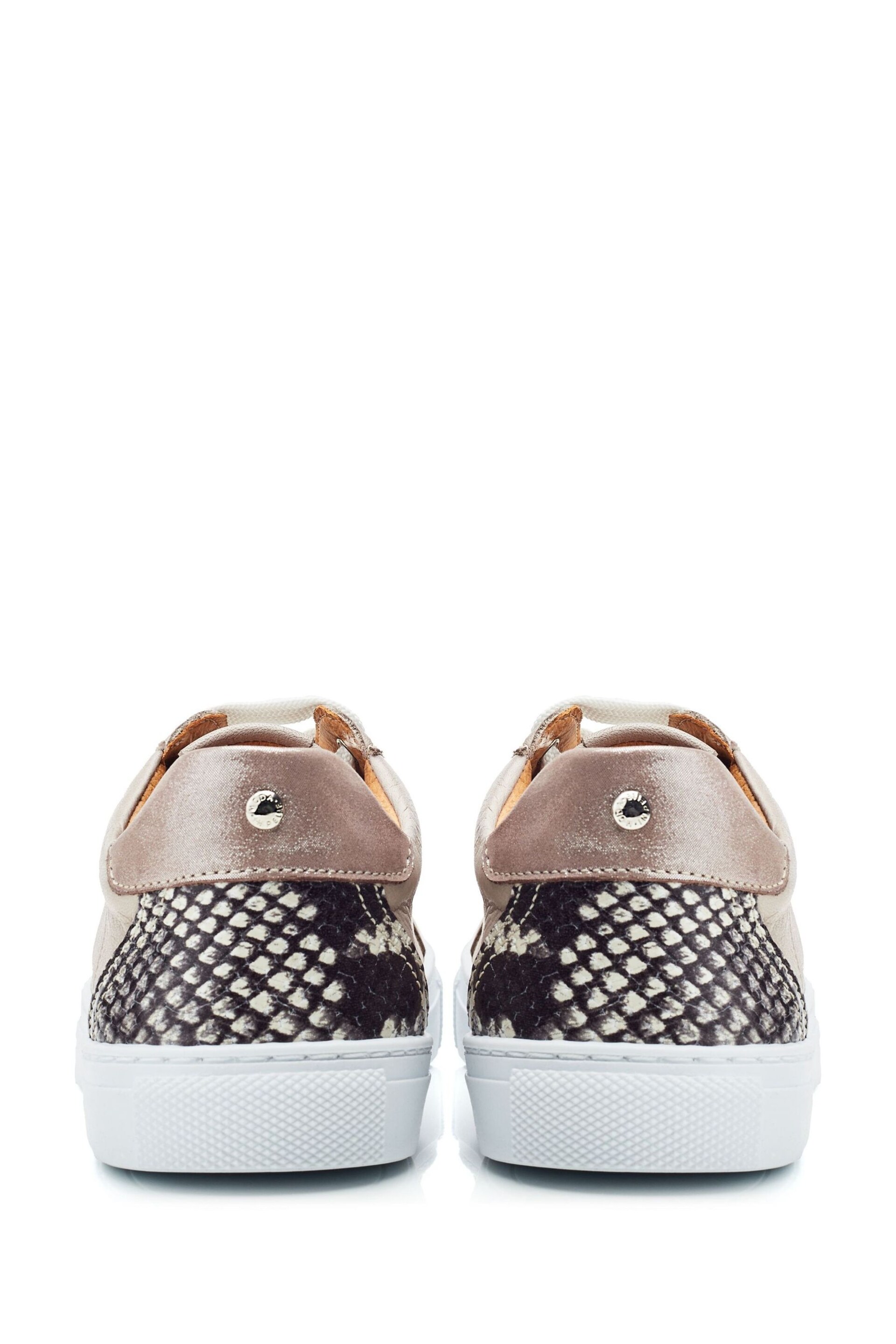 Moda in Pelle Slim Natural Braidie Sole Lace-Up Trainers - Image 3 of 4