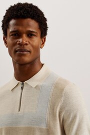 Ted Baker Natural T Colour Block Polo Shirt - Image 4 of 6