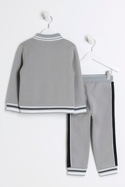 River Island Grey Mini Boys Tipped Sweat and Jogger Set - Image 3 of 6