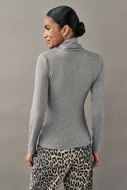 Grey Super Soft Roll Neck Long Sleeve Top - Image 3 of 7