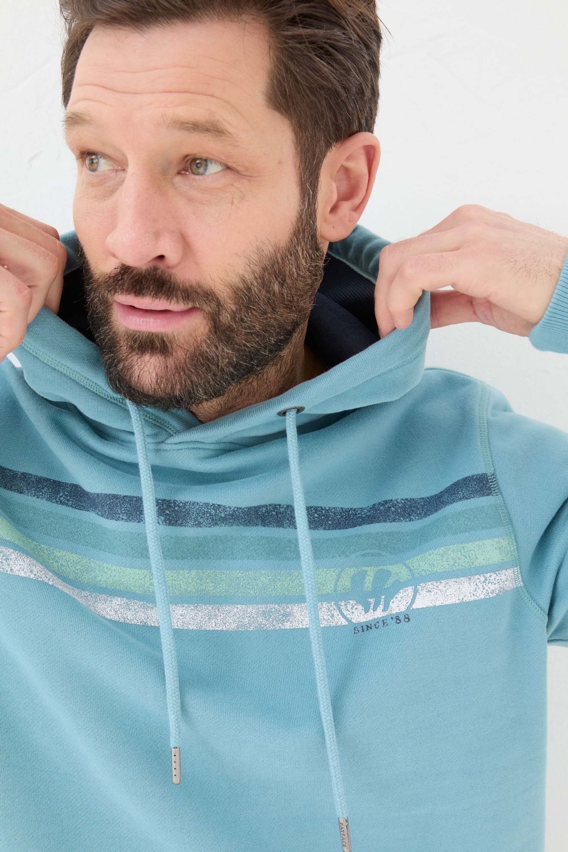 FatFace Blue Brooke Stripe Overhead Hoodie - Image 3 of 4