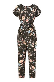 Yumi Black Blossom Print Jumpsuit - Image 4 of 4