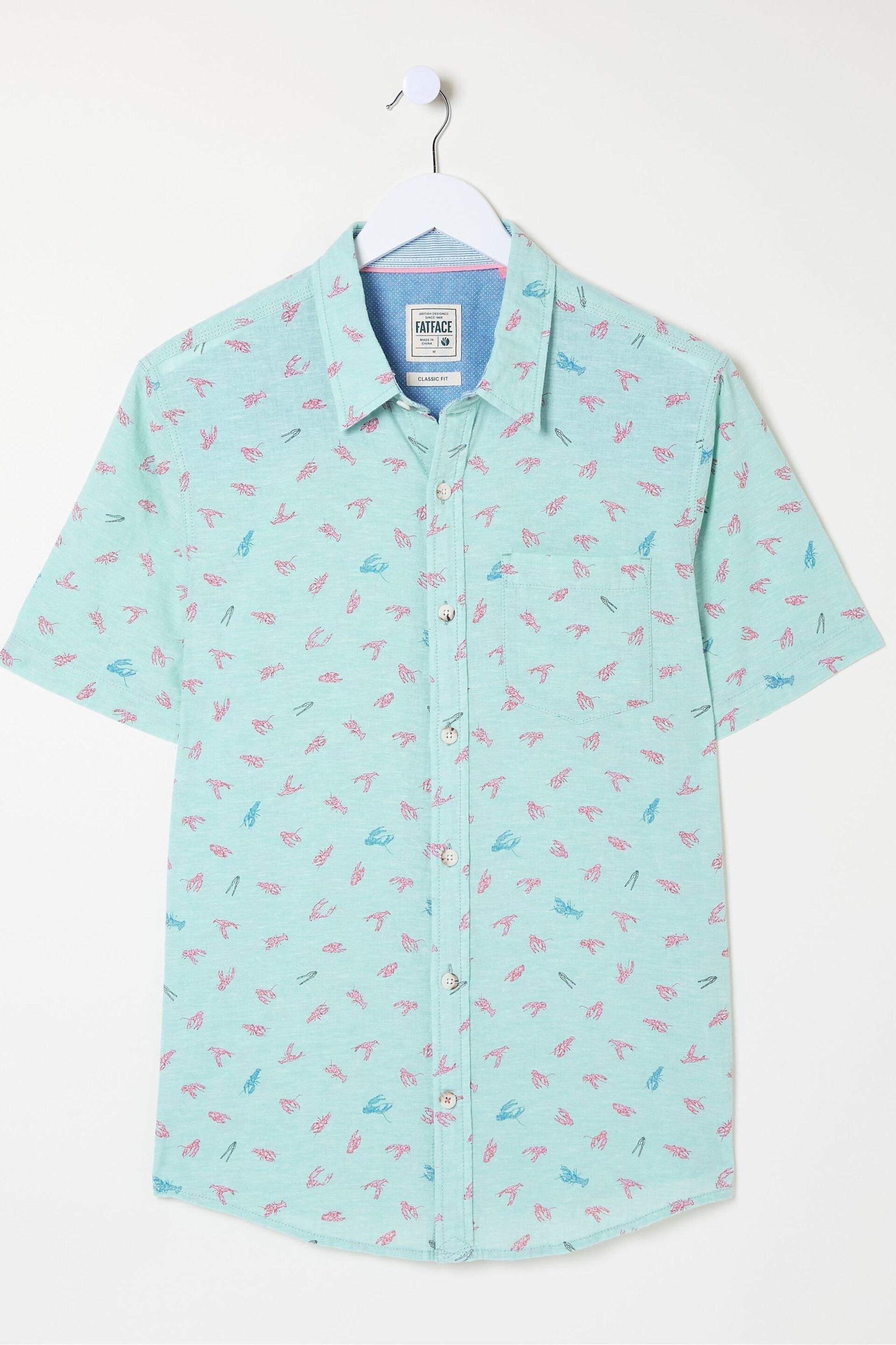 FatFace Blue Cracking Lobster Print Shirt - Image 5 of 5
