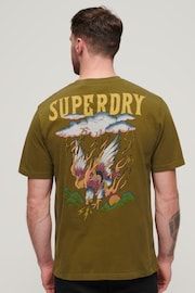 Superdry Green 100% Cotton Tattoo Graphic Loose Fit T-Shirt - Image 2 of 3