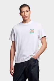 Penfield Mens Relaxed Fit Mountain Back Print White T-Shirt - Image 1 of 9