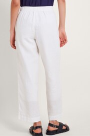 Monsoon White Parker Linen Crop Trousers - Image 3 of 5