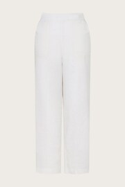 Monsoon White Parker Linen Crop Trousers - Image 5 of 5