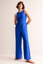 Boden Blue Carla Linen Jumpsuit - Image 4 of 5