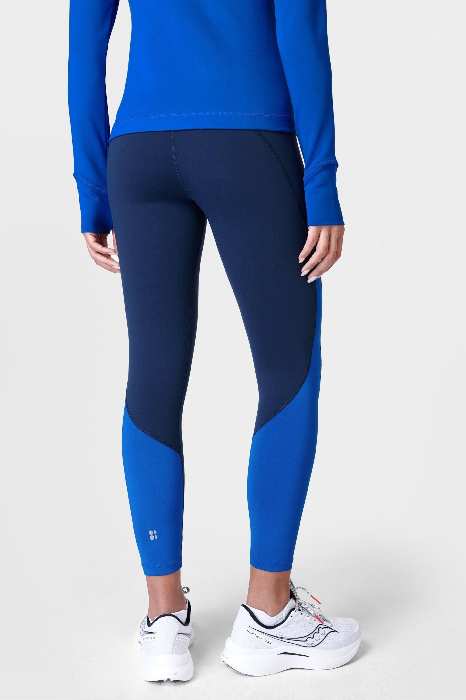 Sweaty Betty Lightning Navy Blue 7/8 Length Power Workout Colour Curve Leggings - Image 2 of 7