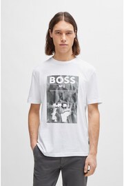 BOSS White Regular-Fit T-Shirt in Cotton With Seasonal Artwork - Image 1 of 5