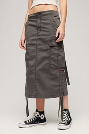 SUPERDRY Grey SUPERDRY Cargo Midi Skirt - Image 1 of 4