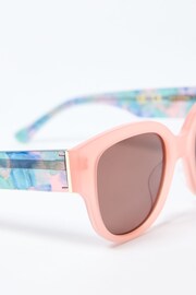 Oliver Bonas Pink Faux Fur Marbled Pink Acetate Sunglasses - Image 6 of 6