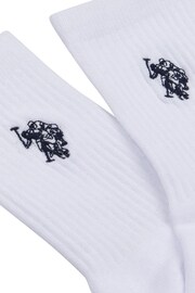 U.S. Polo Assn. Mens Quarter Sports White Socks 5 Pack - Image 3 of 3
