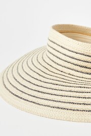 Oliver Bonas Striped Foldable Visor White Hat - Image 5 of 7