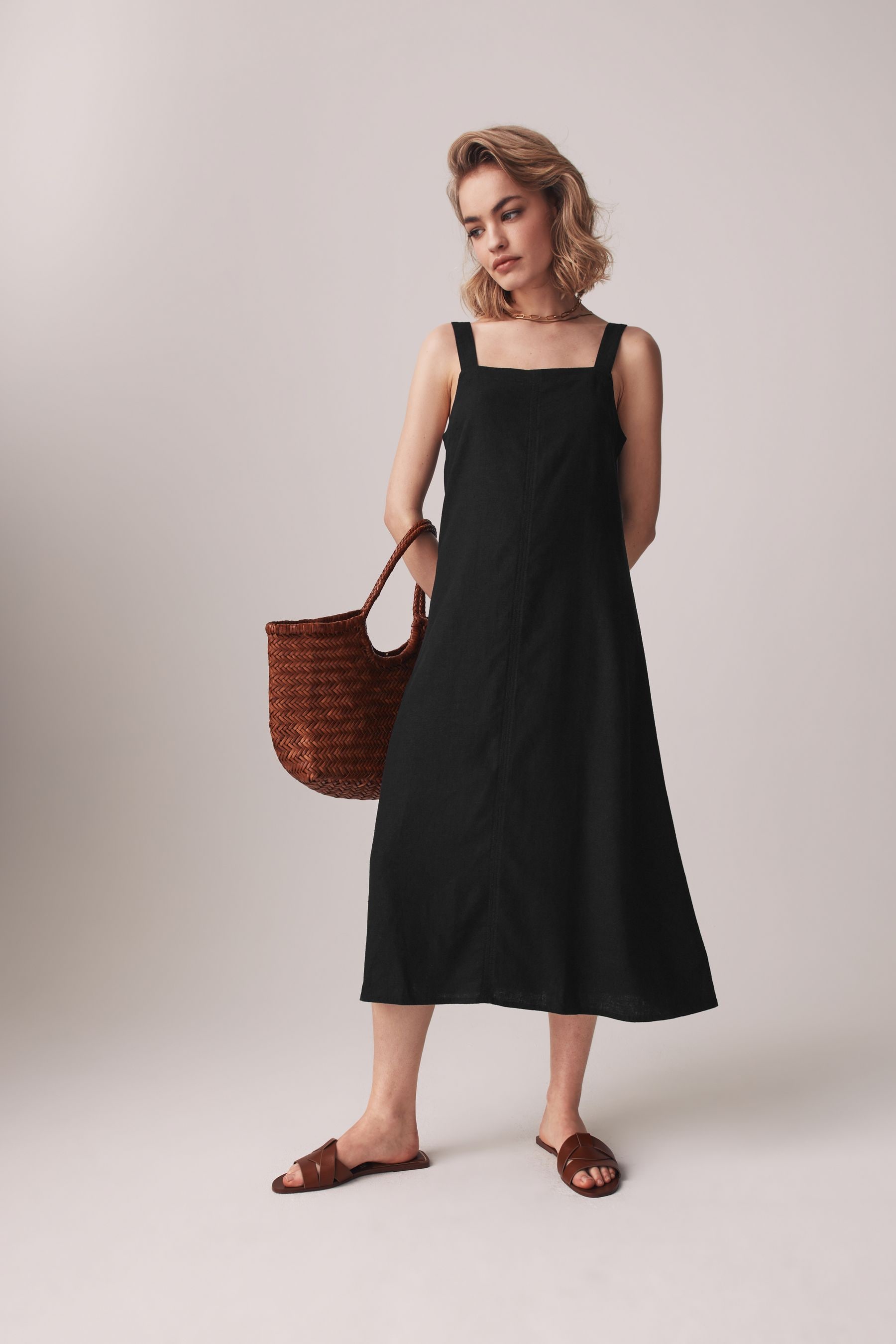 Buy The Set Black White 2 Pack Linen Blend Sundress from Next Gibraltar
