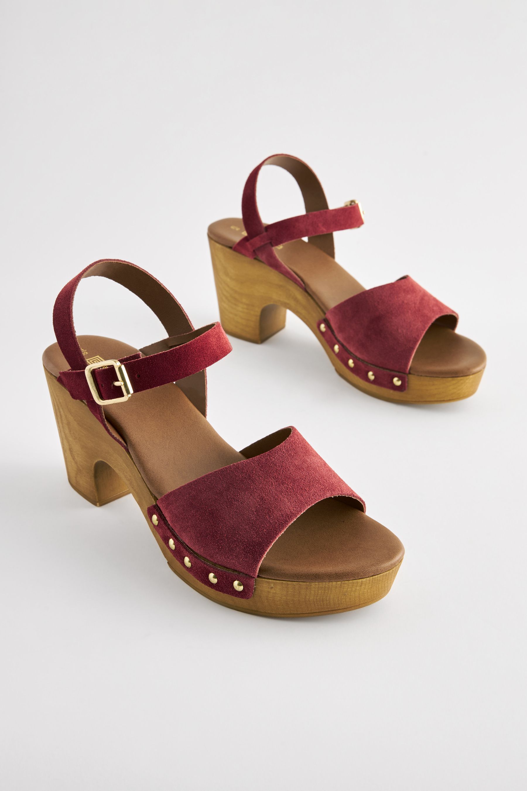 Red clog heels hotsell