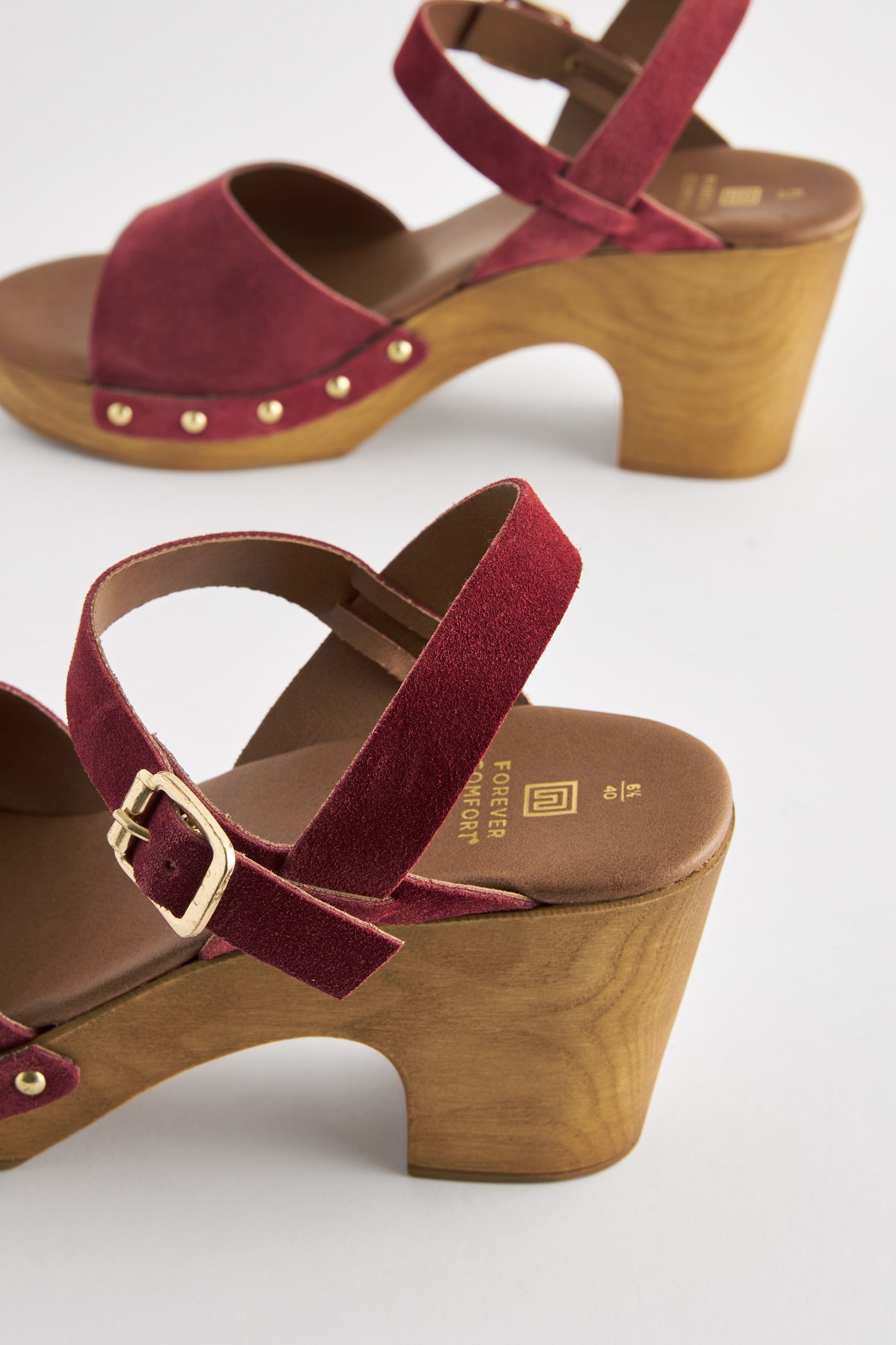 Buy Red Clog Heeled Sandals from Next Luxembourg