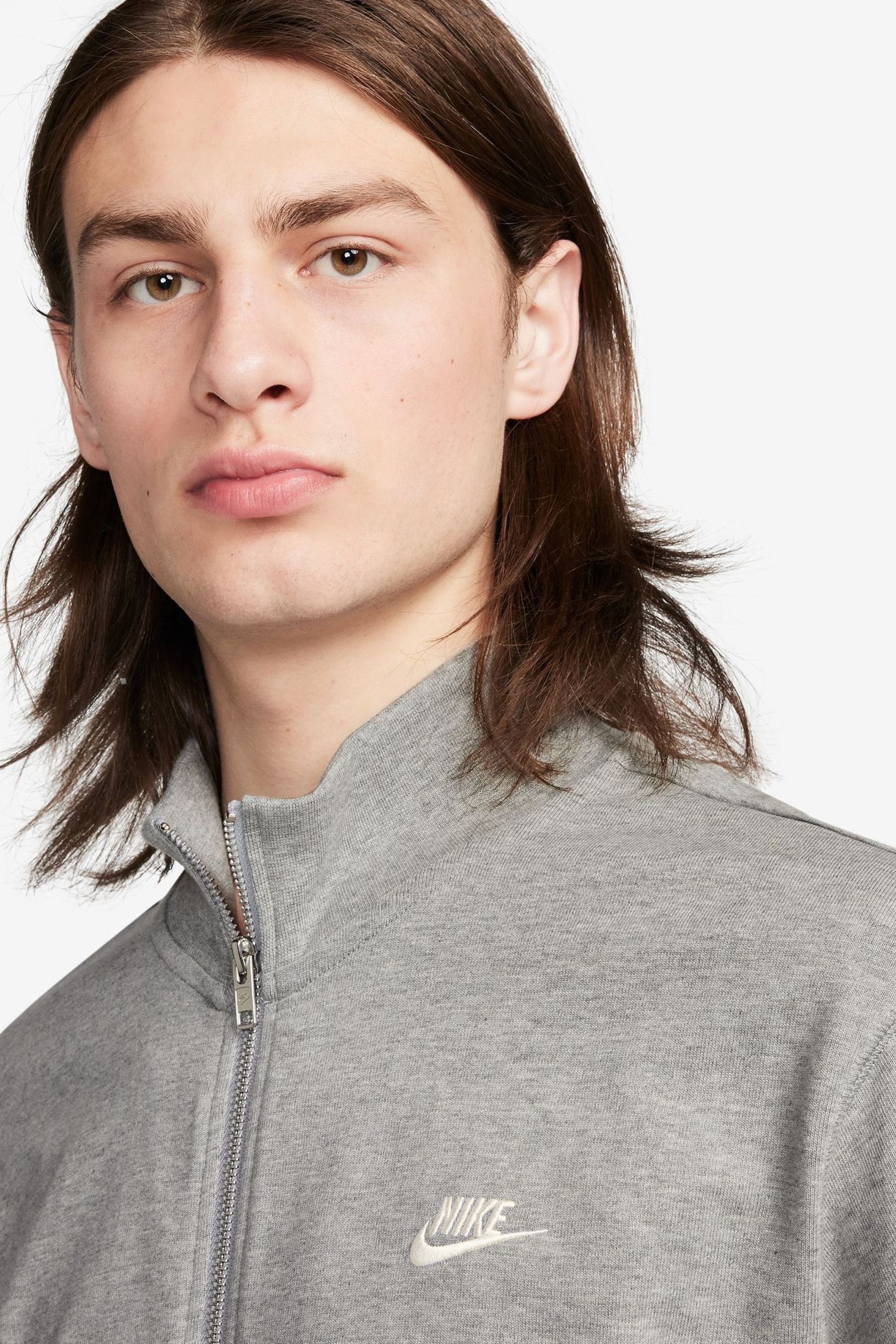 Buy Nike Grey Club Knit 100 Cotton Grey Jacket from the Next UK online shop