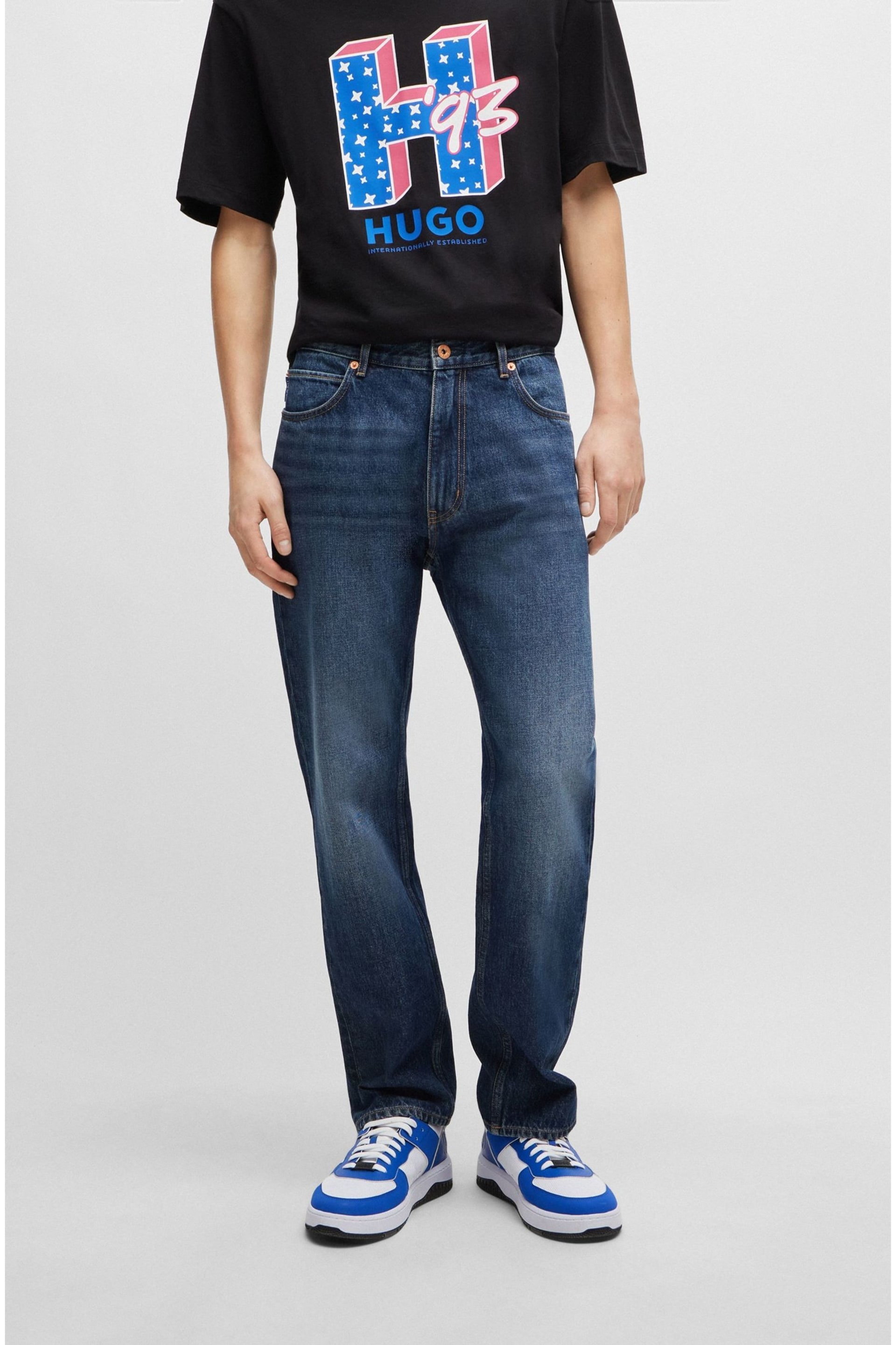 HUGO Blue Regular Fit Stonewash Denim Jeans - Image 1 of 4