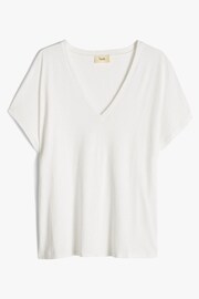 Hush White Danny Deep V-Neck T-Shirt - Image 5 of 5