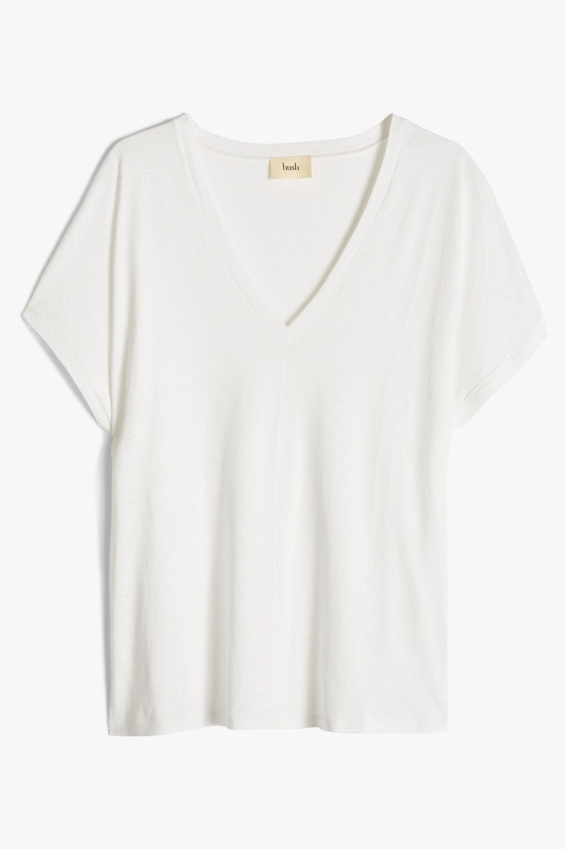 Hush White Danny Deep V-Neck T-Shirt - Image 5 of 5