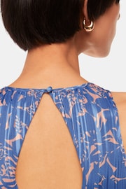 Whistles Purple Tropical Leaves Paloma Dress - Image 5 of 6