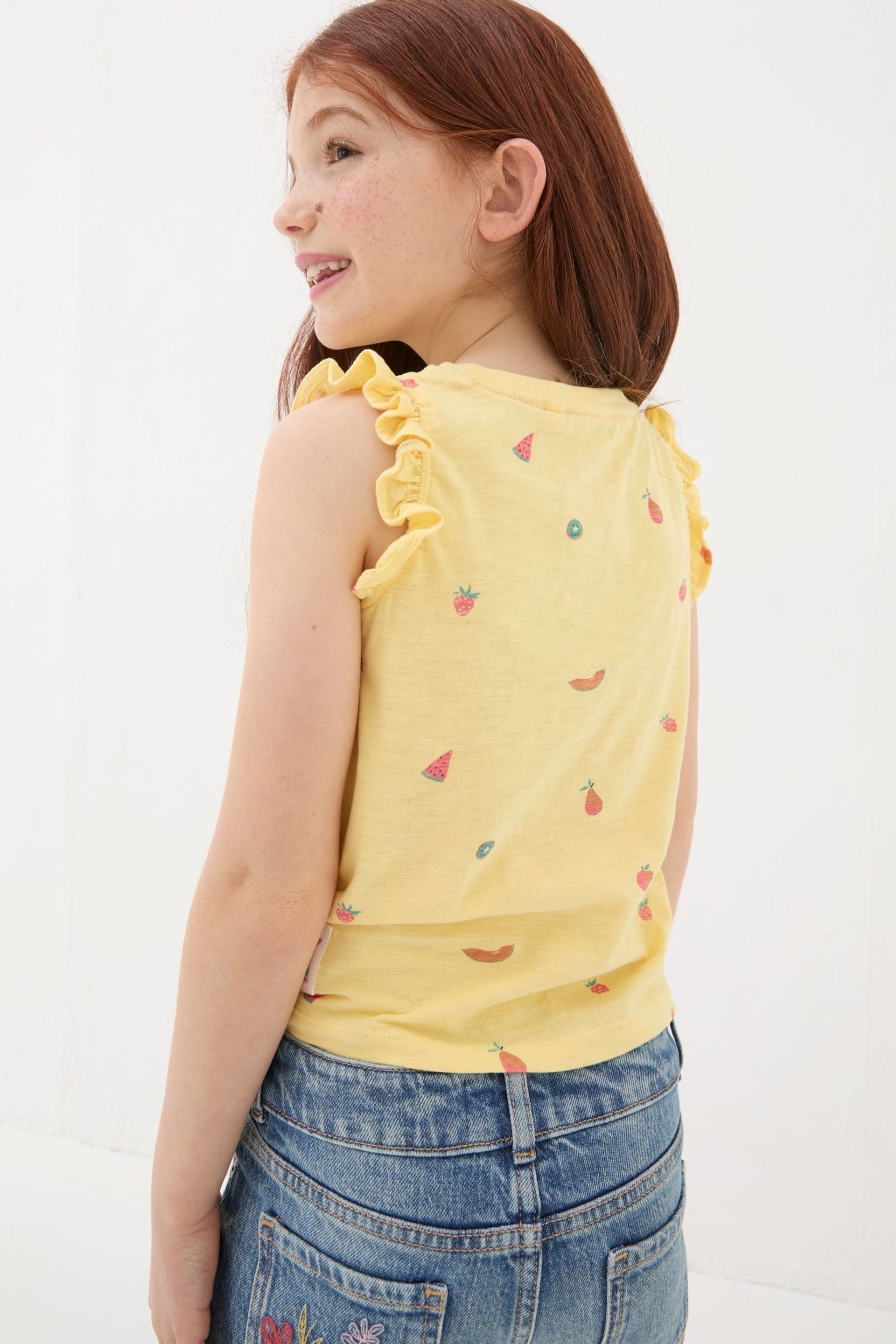 FatFace Yellow Fruit Knot Front T-Shirt - Image 2 of 5