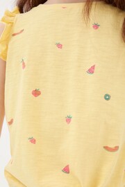 FatFace Yellow Fruit Knot Front T-Shirt - Image 4 of 5