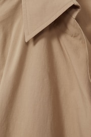 Reiss Stone Elowen Cotton Blend Collared Cowl Neck Shirt - Image 5 of 5