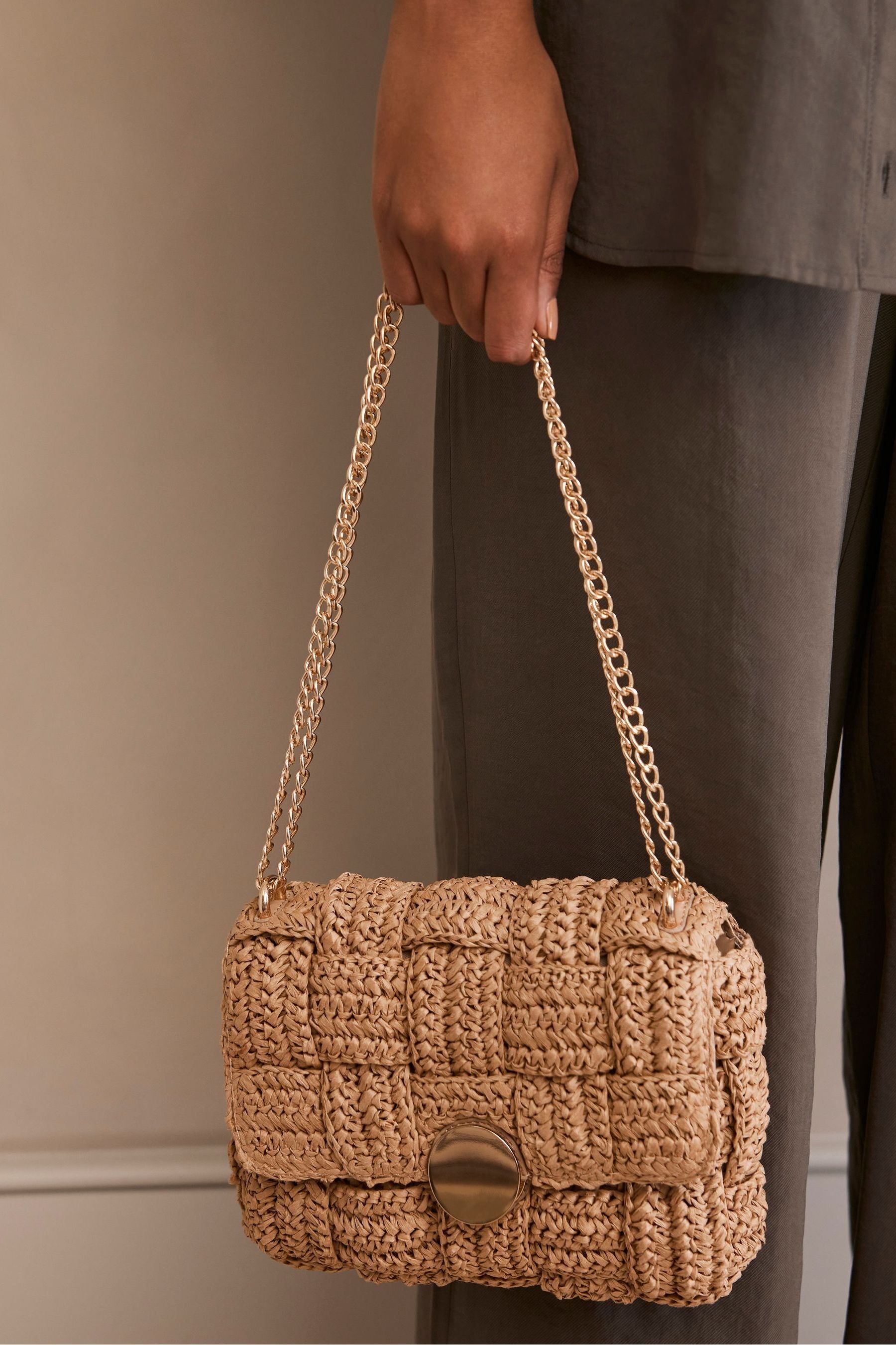 Cream straw bag discount