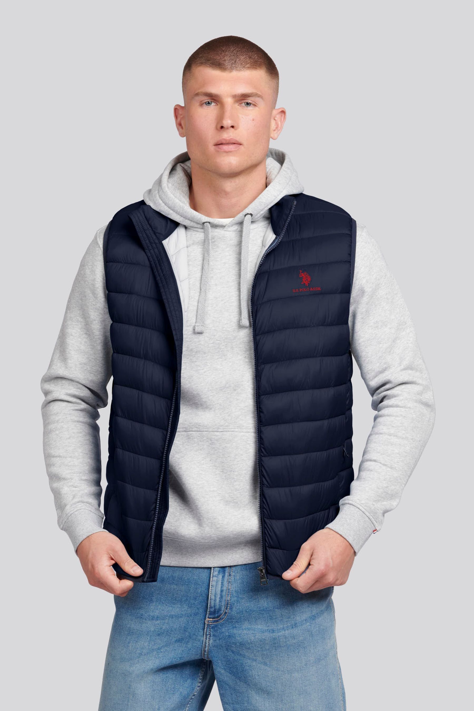 Mens Bound Quilted Gilet Riviera