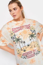 Yours Curve Orange Astrology Print Tie Dye T-Shirt - Image 5 of 6