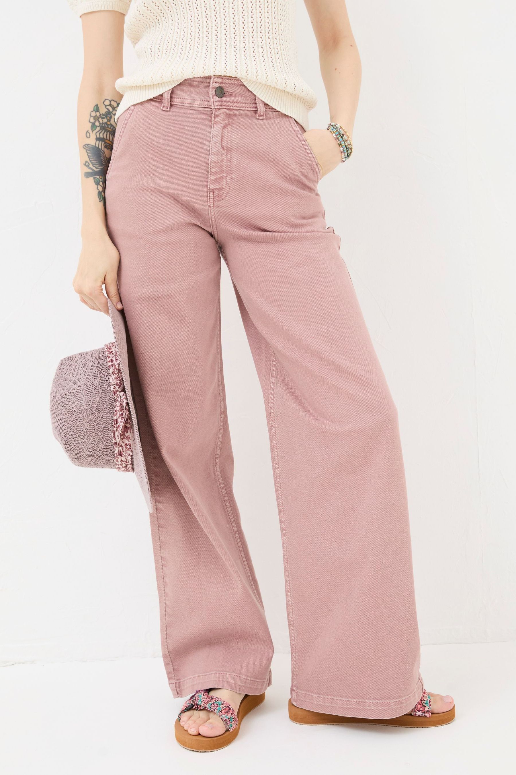 Buy FatFace Cassie Pink Wide Leg Jeans from the Next UK online shop