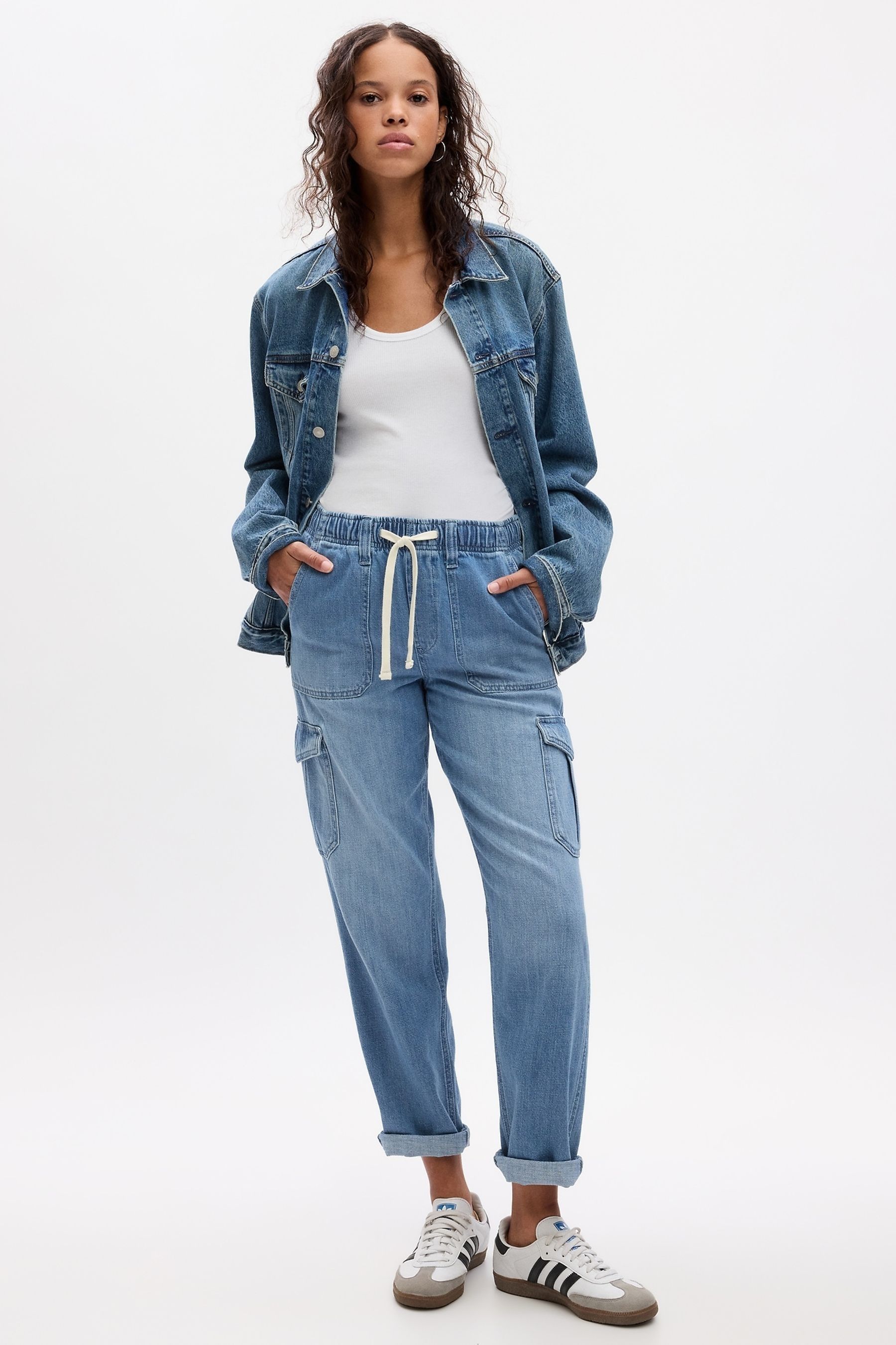 Buy Gap Blue High Waisted Pull On Easy Jeans from the Next UK online shop