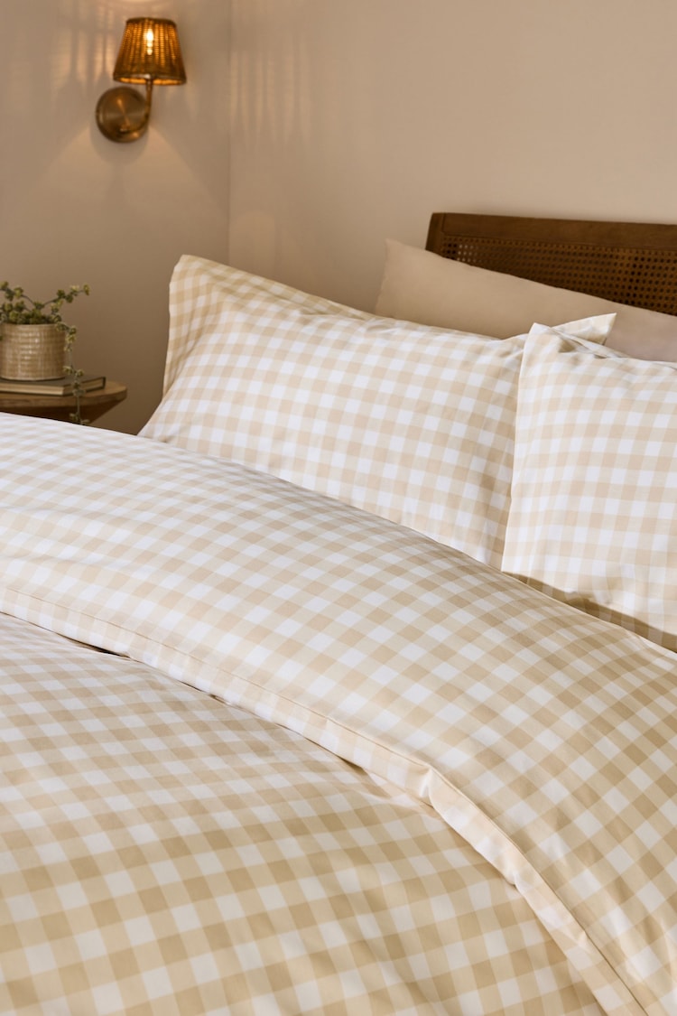 Buy Natural Gingham Duvet Cover and Pillowcase Set from Next Australia