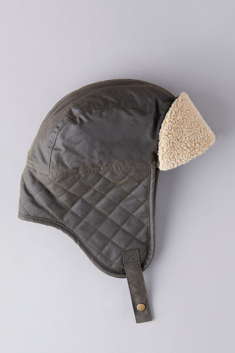 Lakeland Leather Brown Wax Quilted Trapper Hat - Image 2 of 4