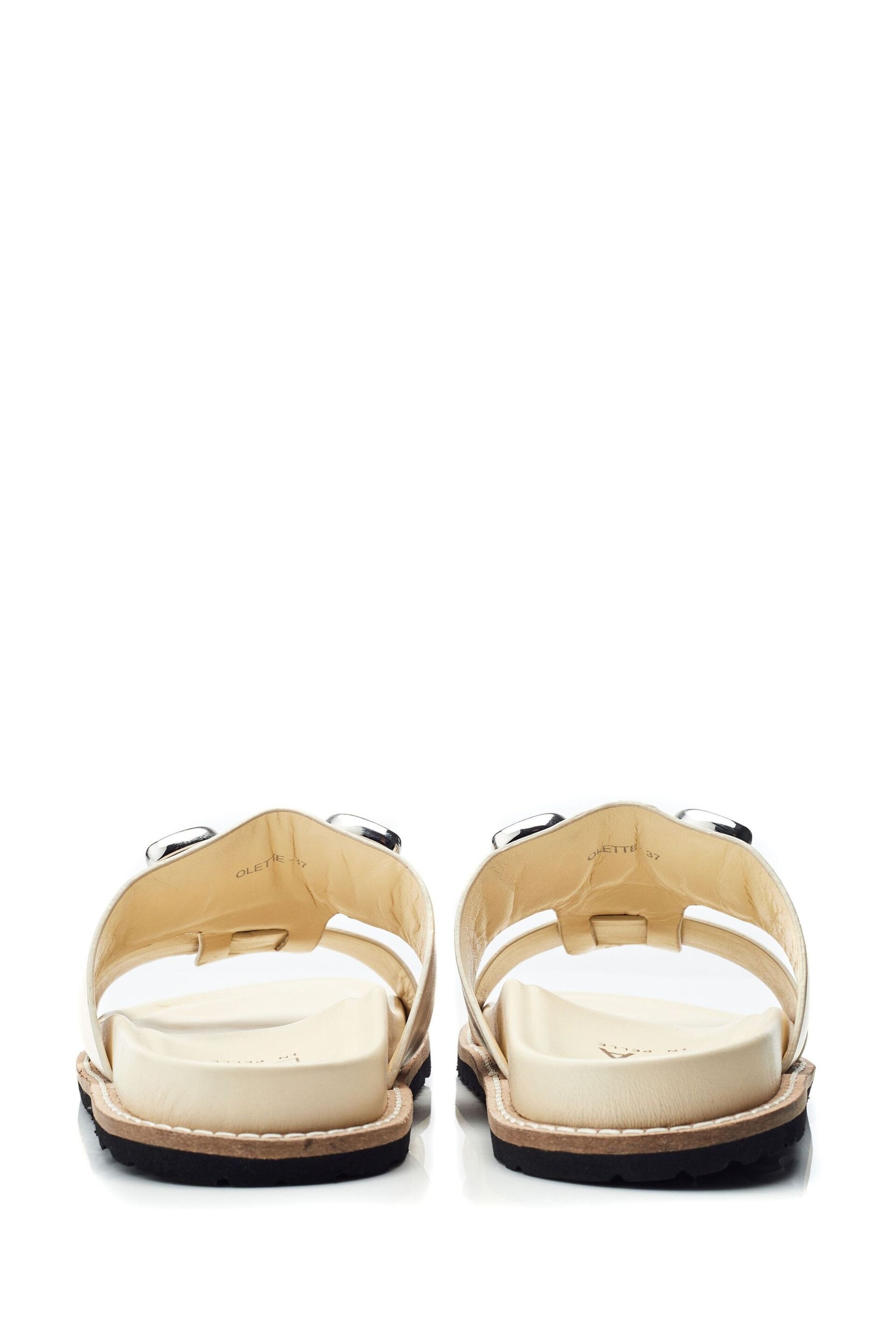 Moda in Pelle Olette Snaffle Trim H Band Footbed Sandals - Image 4 of 4