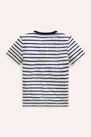 Boden Blue Rainbow Stripe Slub T-Shirt - Image 2 of 3