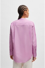 BOSS Purple Regular-Fit Blouse in Cotton-Blend Chambray - Image 3 of 6