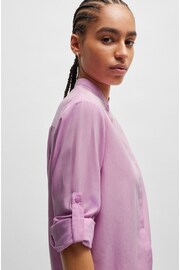 BOSS Purple Regular-Fit Blouse in Cotton-Blend Chambray - Image 5 of 6