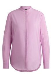 BOSS Purple Regular-Fit Blouse in Cotton-Blend Chambray - Image 6 of 6