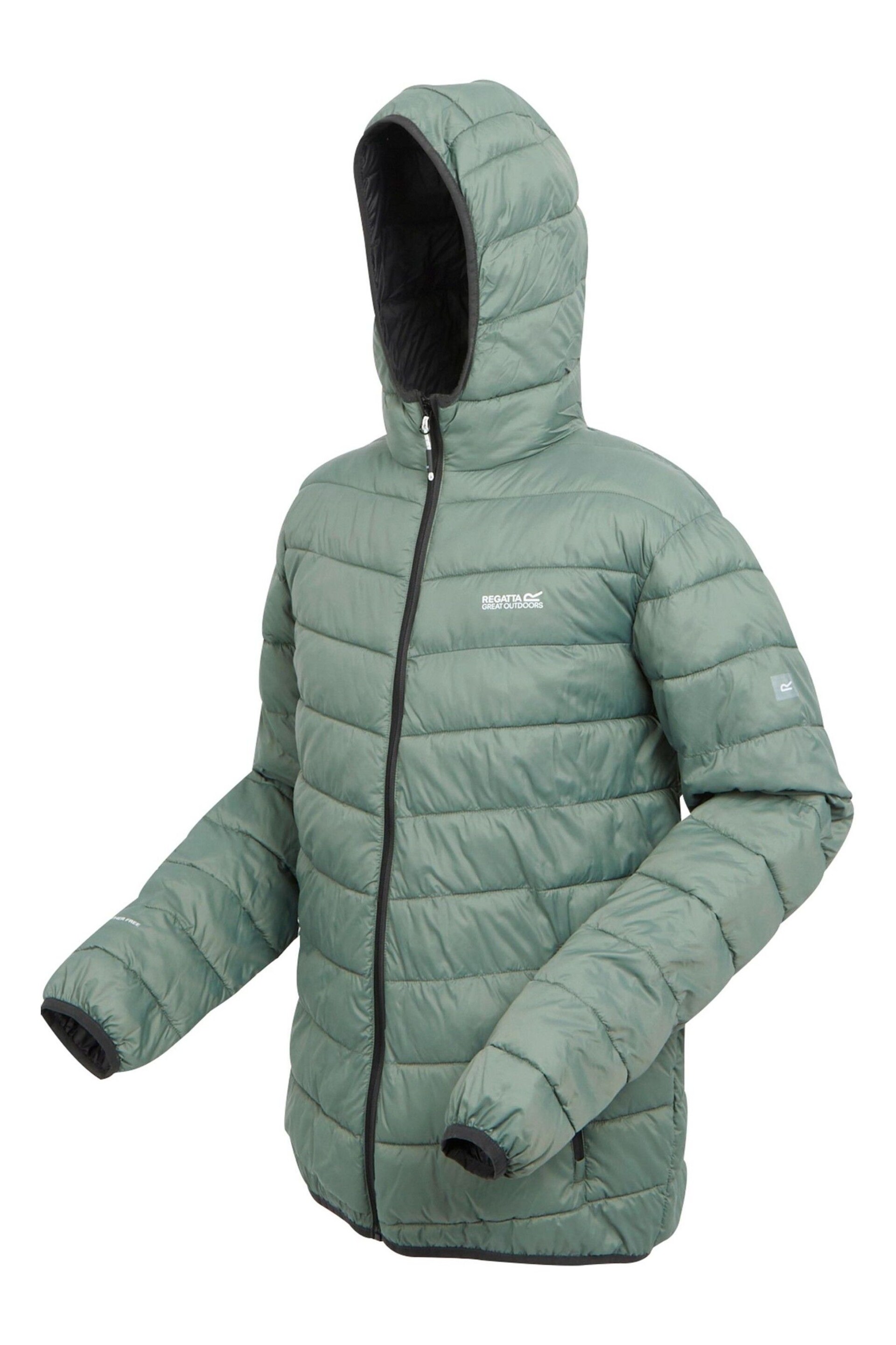 Regatta Green Hooded Hillpack II Lightweight Padded Jacket - Image 7 of 7