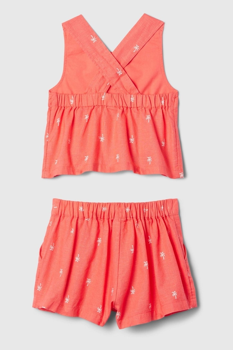 Gap Red Linen Cotton Vest Top and Shorts Set (12mths-5yrs) - Image 2 of 3