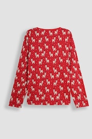 JoJo Maman Bébé Red Mens Reindeer Print Pyjamas Set - Image 3 of 5