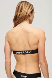 SUPERDRY Black SUPERDRY Logo Bandeau Bikini Top - Image 2 of 4