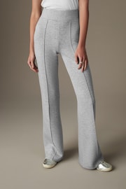 Grey Flared Jersey Trousers - Image 1 of 6