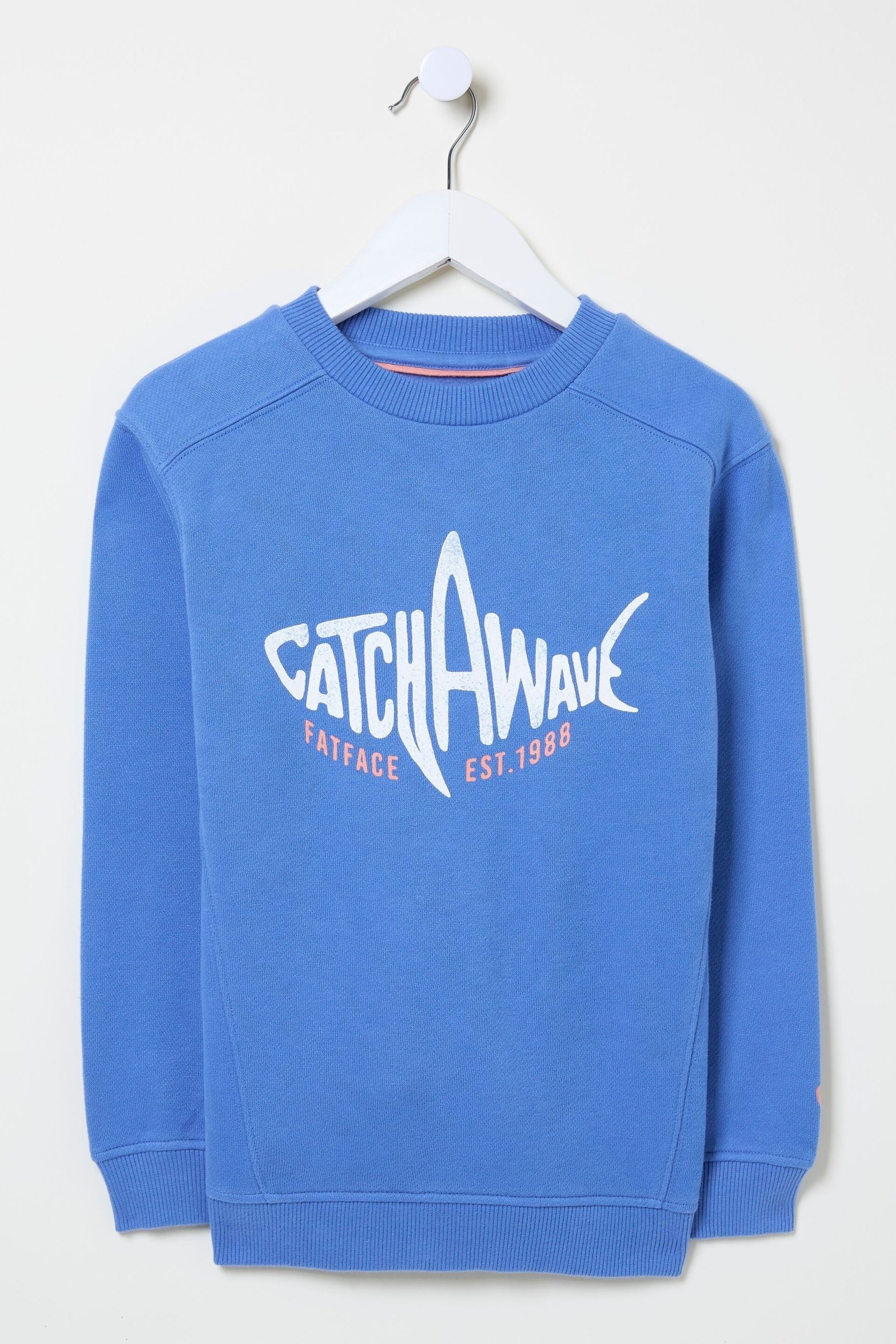 FatFace Blue Shark Crew Sweatshirt - Image 4 of 5