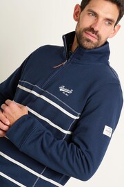 Brakeburn Blue Stripe Quarter Zip Sweat Top - Image 3 of 4