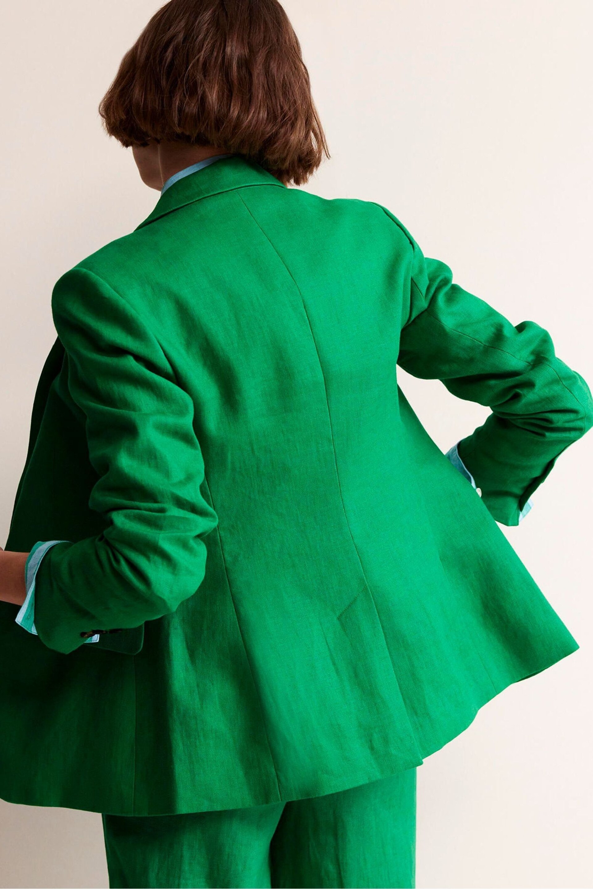 Boden Green Petite Marylebone Linen Blazer - Image 4 of 5