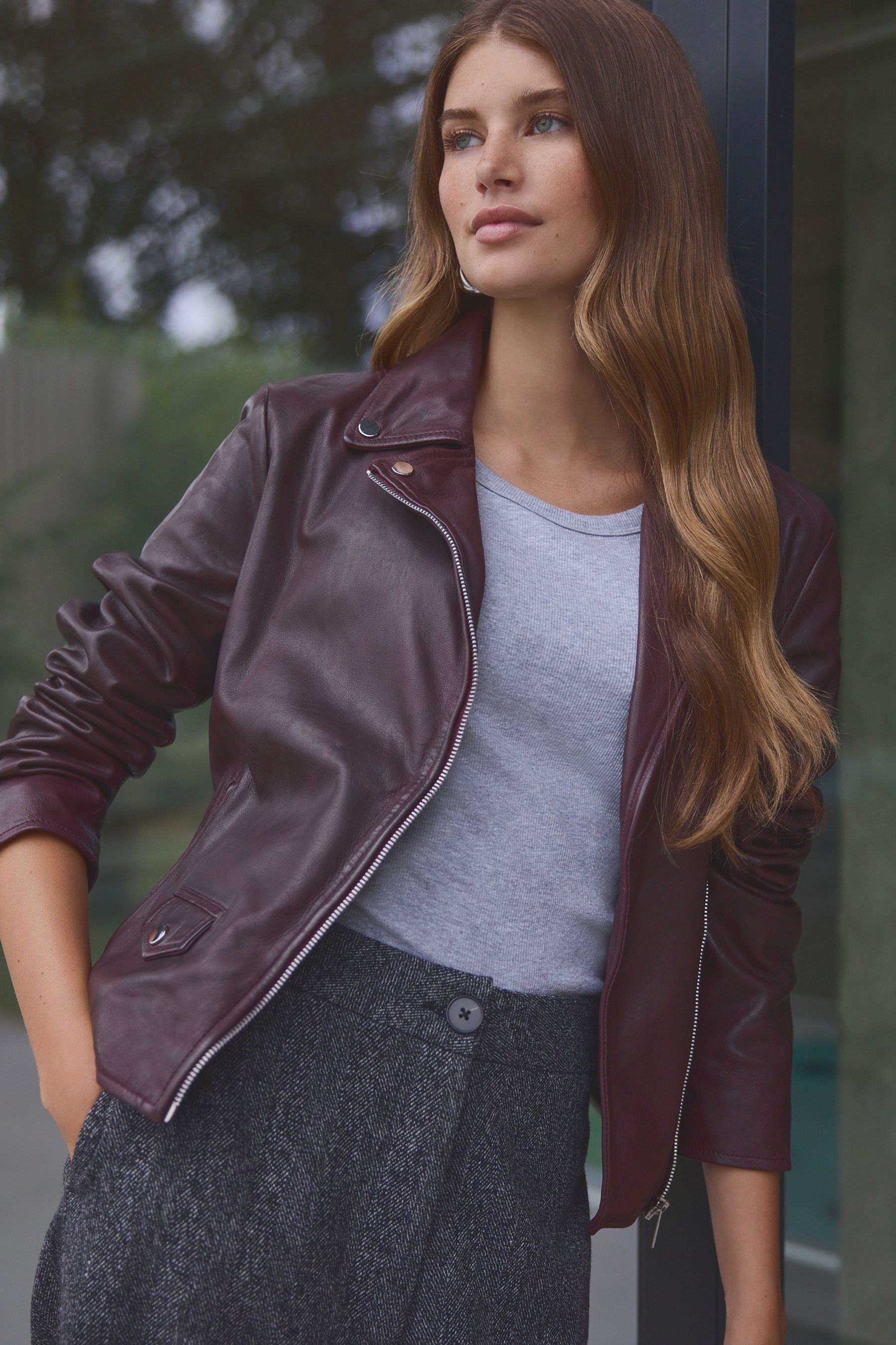 Next leather look jacket on sale